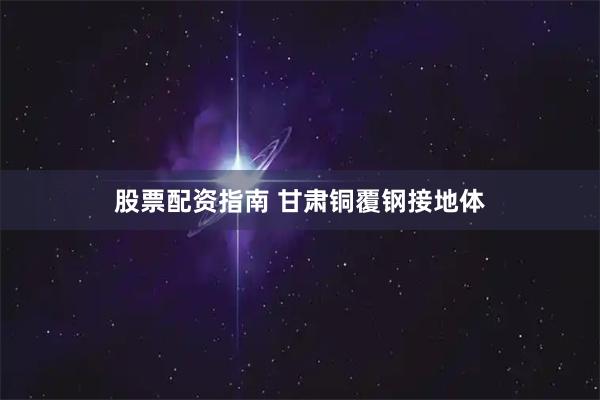 股票配资指南 甘肃铜覆钢接地体